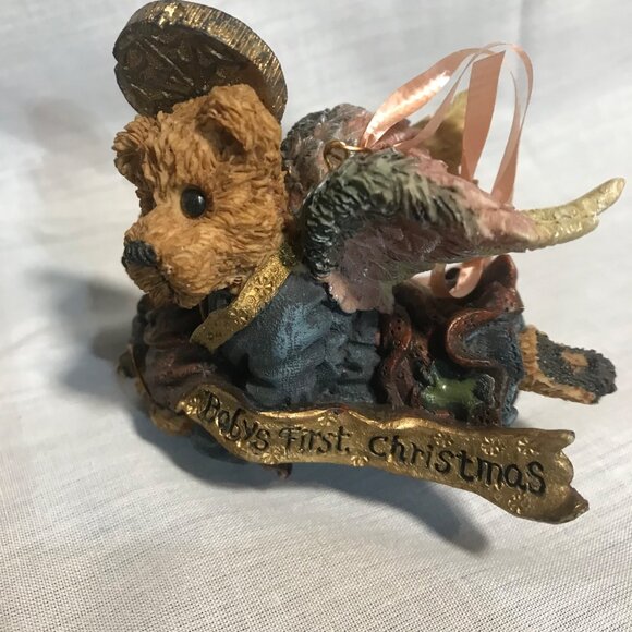 Boyds Bears & Friends Baby First Christmas Bearstone Ornament Matthew Kip Angel - Picture 6 of 8